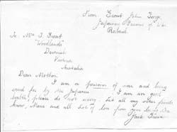 Jack Groat's letter as Japanese POW