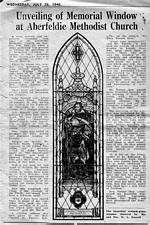 Unveiling of memorial window at Aberfeldie Methodist Church